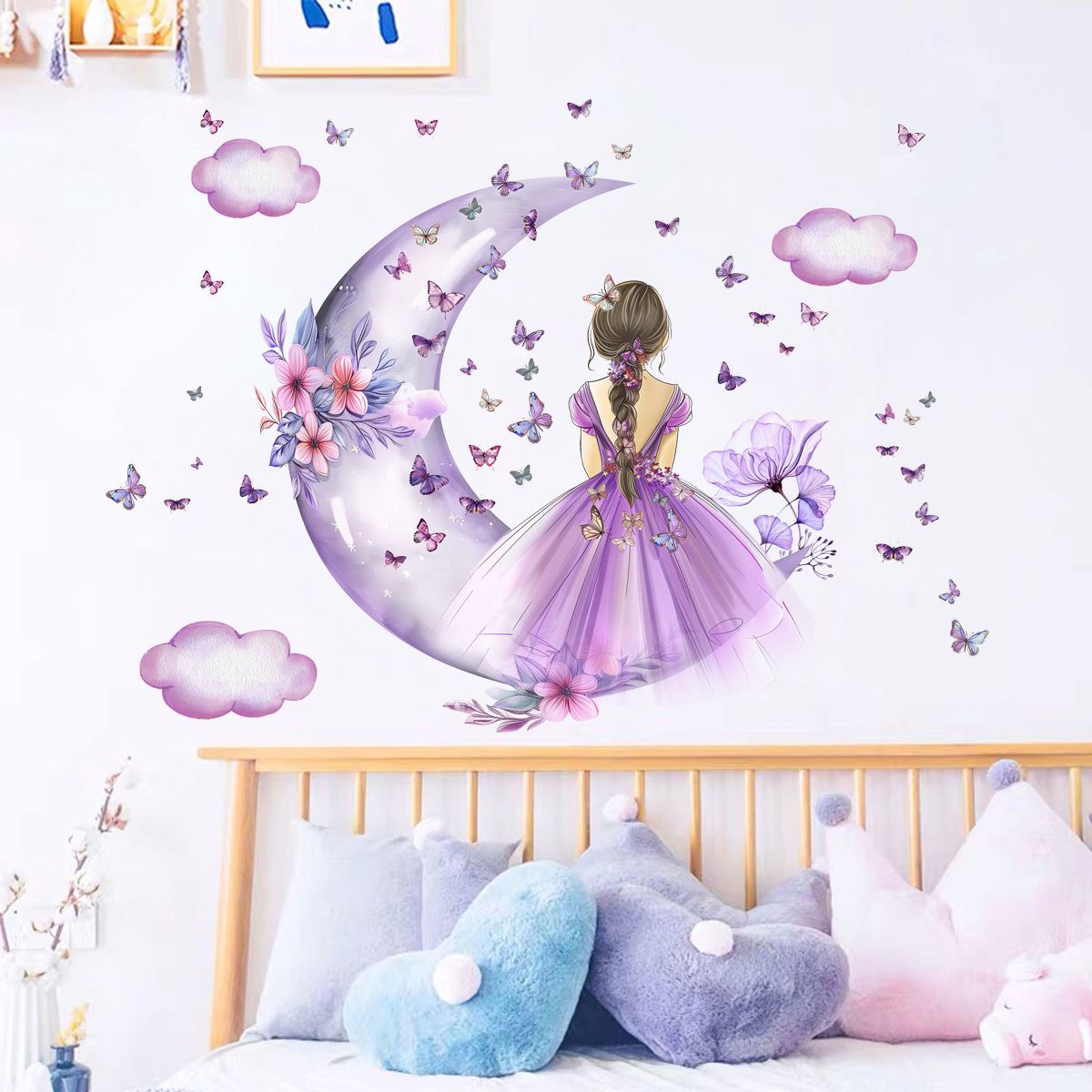 Décoration Murale - PrincesseSticker™ - Lune Mauve - Shop Paraiso Bébe