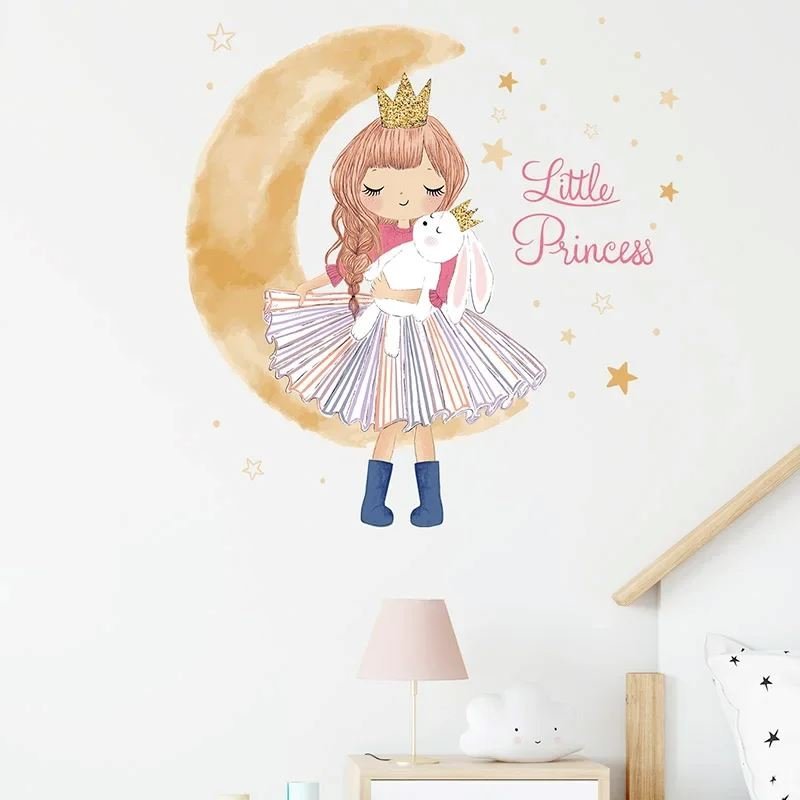Décoration Murale - PrincesseSticker™ - Lune Beige - Shop Paraiso Bébe