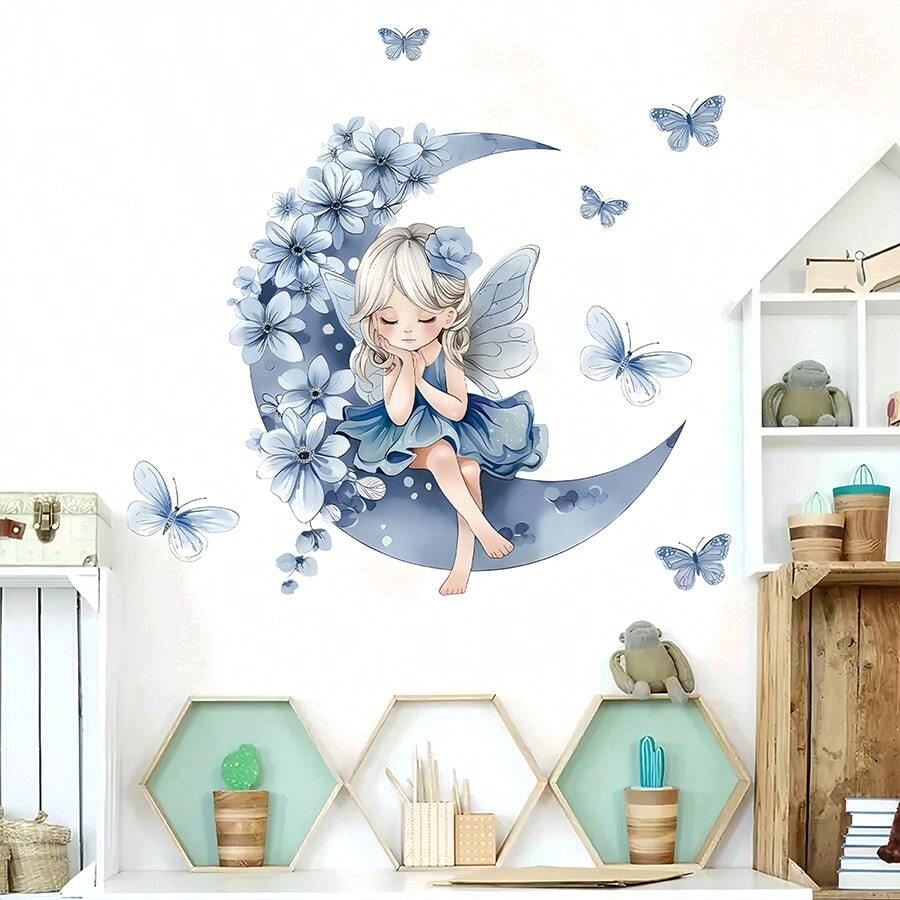 Décoration Murale - PrincesseSticker™ - Lune Bleue - Shop Paraiso Bébe
