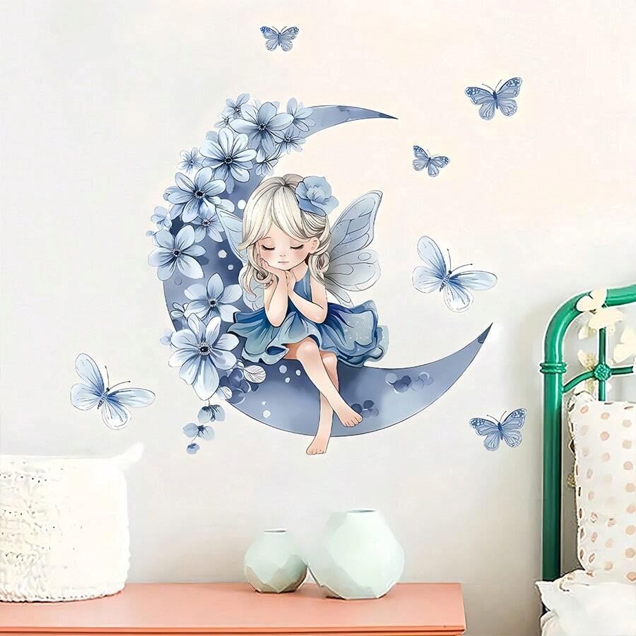 Décoration Murale - PrincesseSticker™ - Lune Bleue - Shop Paraiso Bébe