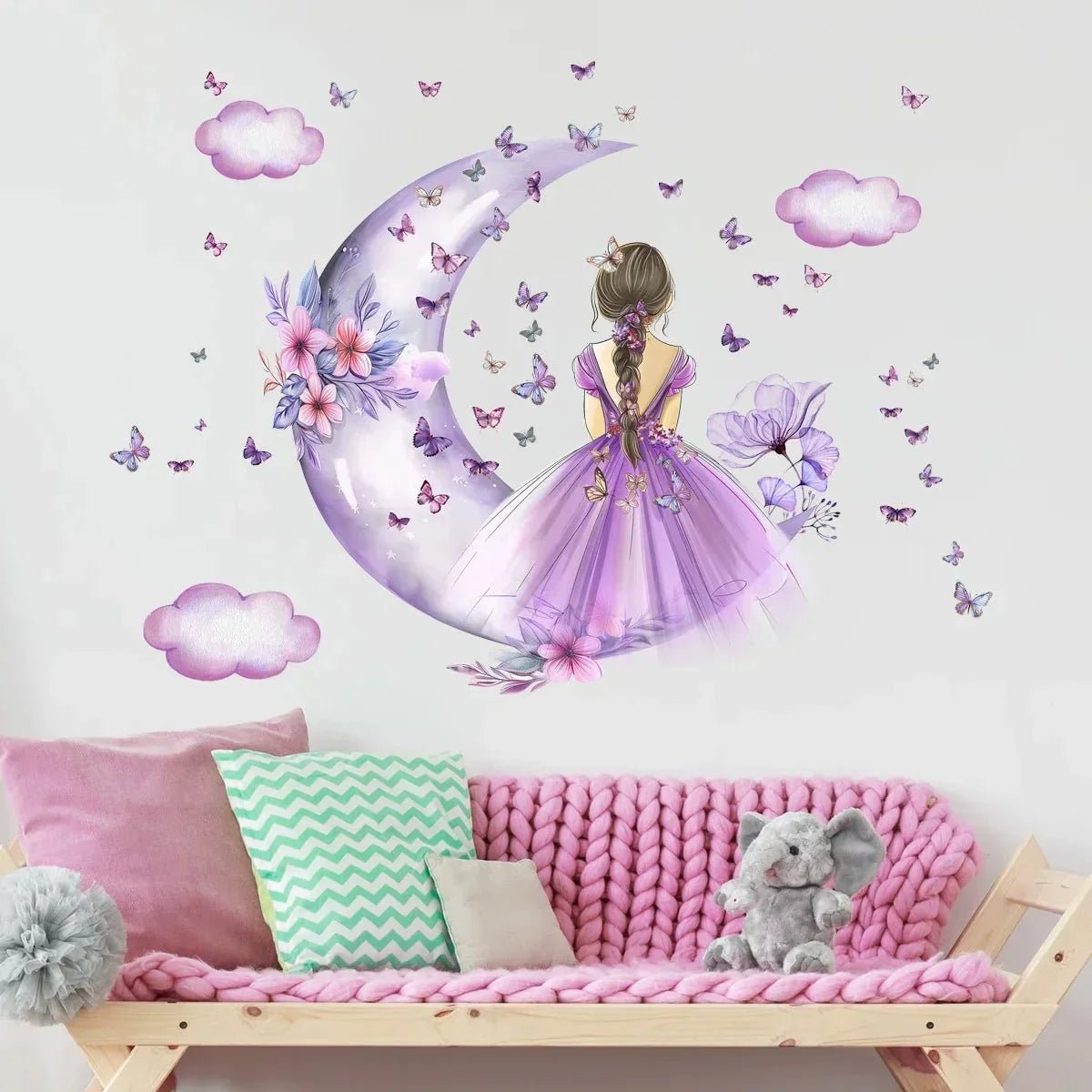 Décoration Murale - PrincesseSticker™ - Lune Mauve - Shop Paraiso Bébe
