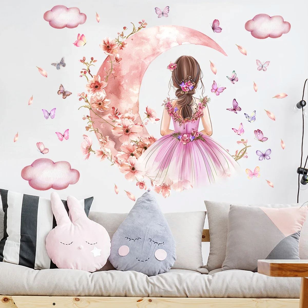 Décoration Murale - PrincesseSticker™ - Lune Rose - Shop Paraiso Bébe