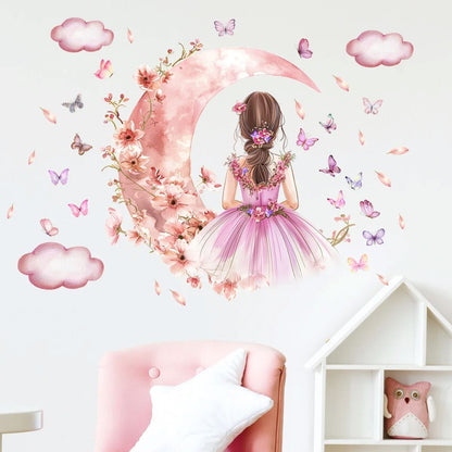Décoration Murale - PrincesseSticker™ - Lune Rose - Shop Paraiso Bébe
